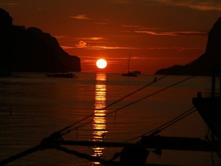 tropical sunset in paradise