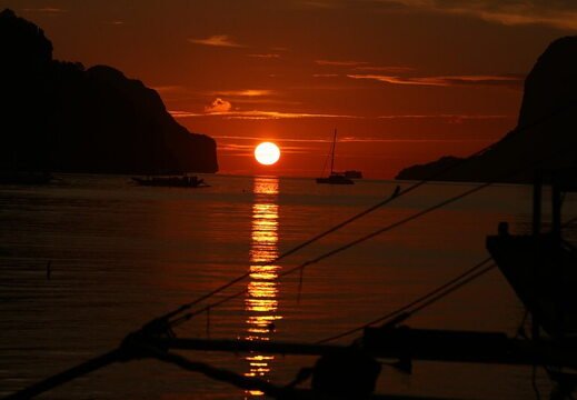 tropical sunset in paradise