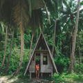 simple beach hut on the beach