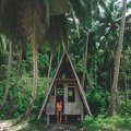 simple beach hut on the beach
