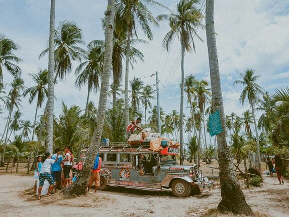 A colourful jeepney in Palawan