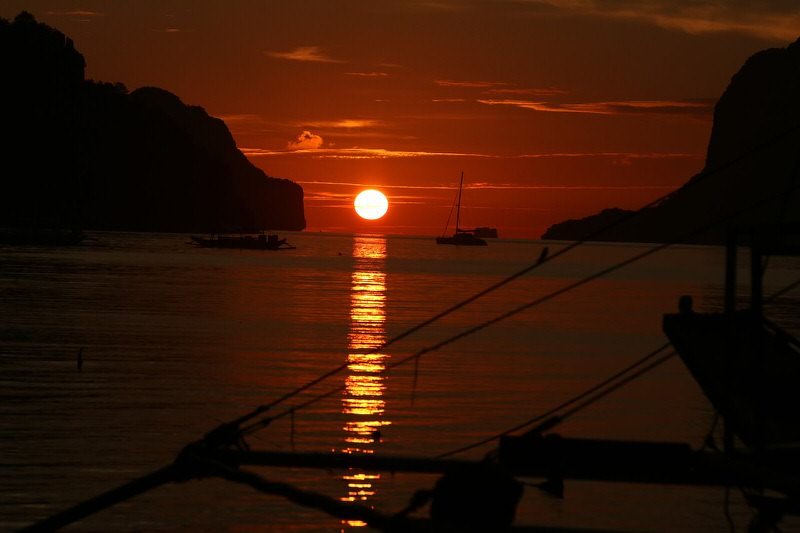 tropical sunset in paradise